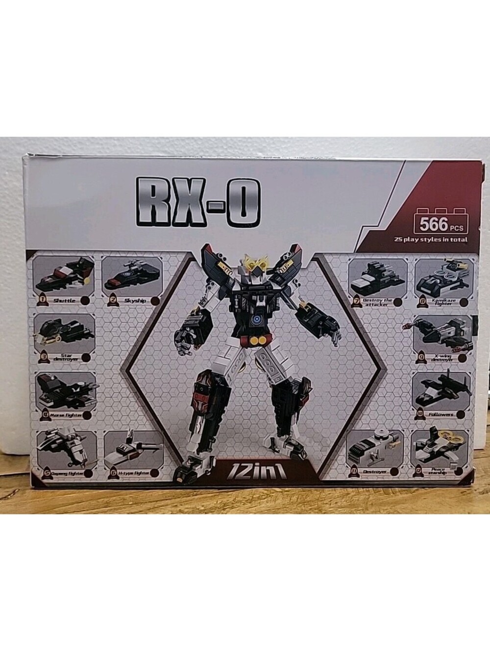 RX-0 12-in-1 Transforming Building Block Robot Set 566 PCS Mecha Space Fighter